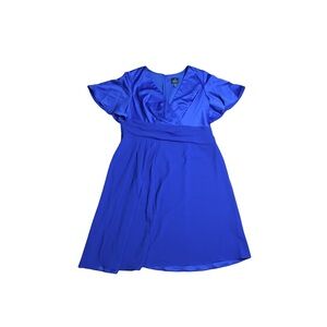 Adriana Papell 14 W women’s midi dress flare skirt & sleeves new without tags